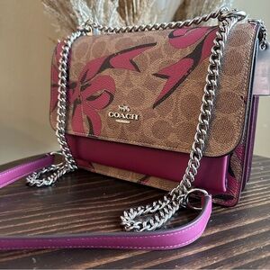 New coach Klare shoulder/Crossbody Bag In Signature Canvas With Bow Print